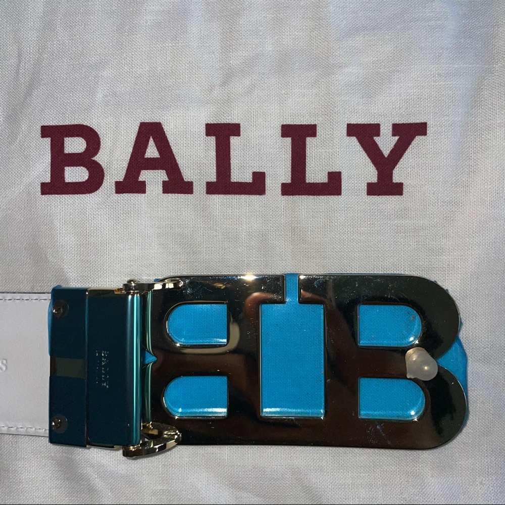 Nwt Bally Mirror B Snake Embossed Reversible Belt - image 4